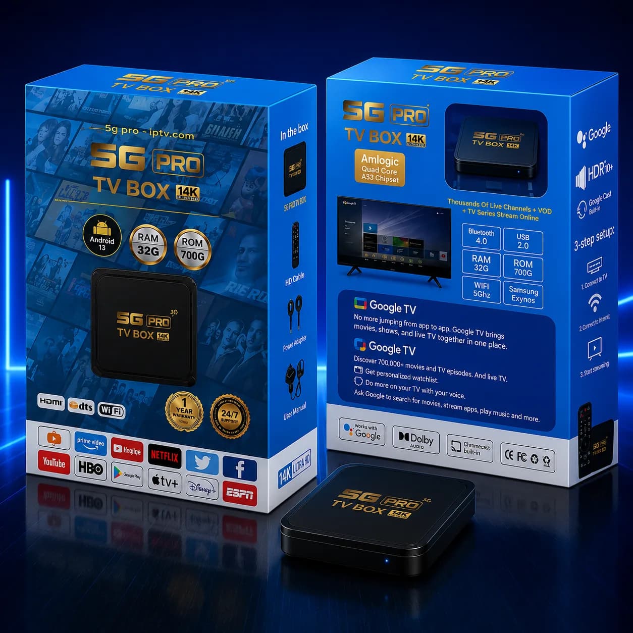 5G Pro Google TV Box — 14K Ultra HD — IPTV box available in Dubai, UAE