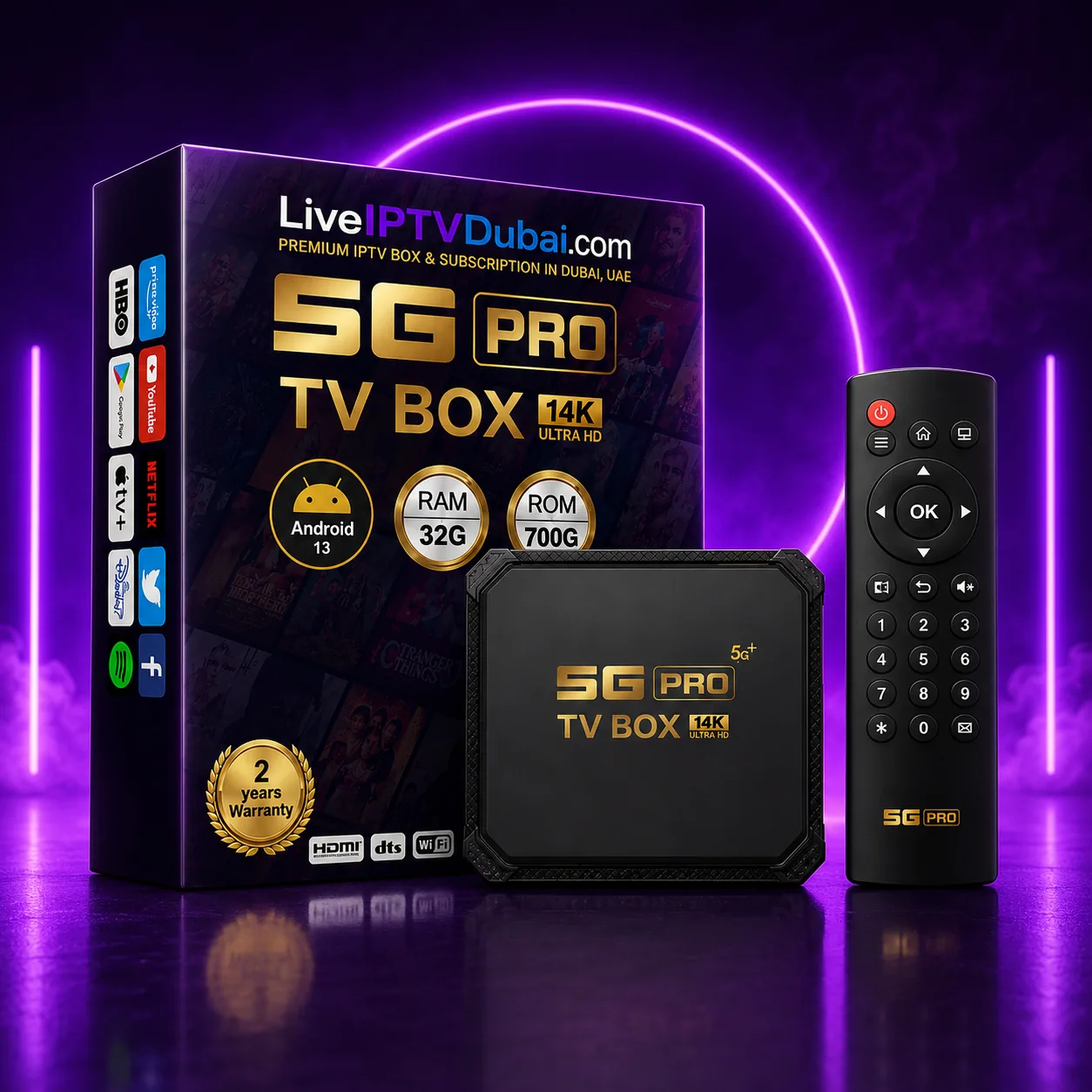 5G Pro TV Box 14K Ultra HD — IPTV box available in Dubai, UAE