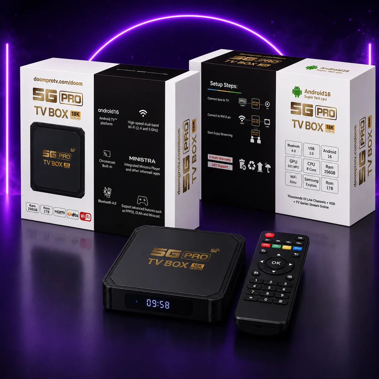 5G Pro TV Box 18K Ultra HD — Android 16 — IPTV box available in Dubai, UAE