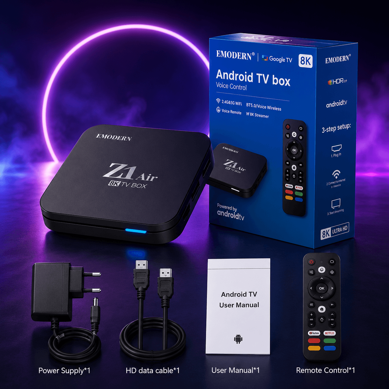 EMODERN Z1 Air 8K Google TV Box